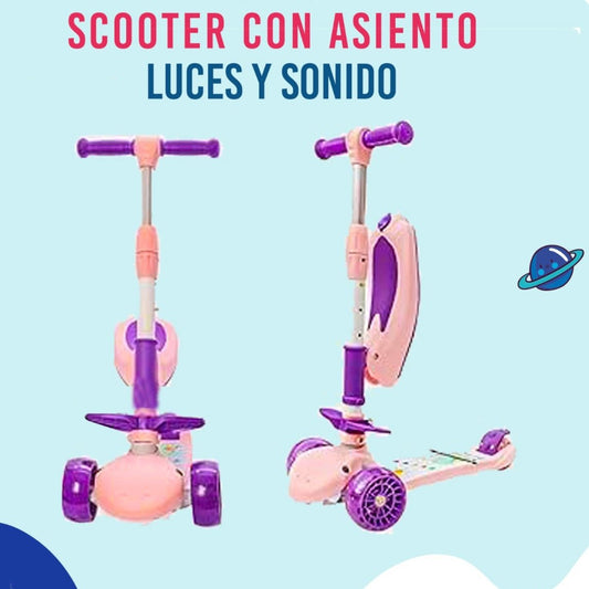 SCOOTER CON ASIENTO, LUCES Y SONIDO